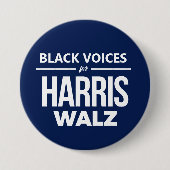 Schwarze Stimmen für Harris Walz Button (Vorderseite)