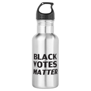 Schwarze Stimmen - Schwarze Buchstaben - Flasche W Edelstahlflasche