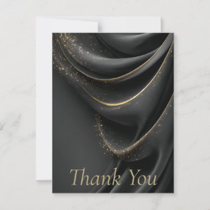Schwarze Stoffe mit schimmernder Gold Dankeschön-K Postkarte