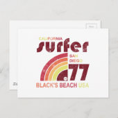 Schwarze Strand Kalifornien Postkarte (Vorne/Hinten)