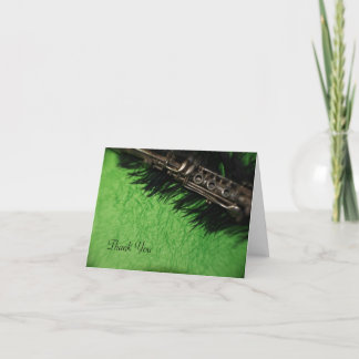 Schwarze Strauß-und Clarinet-Hochzeit danken Ihnen Dankeskarte