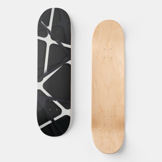 Schwarze Streifen 3D Skateboard (Vorderseite)