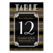 Schwarze Streifen + Art-Déco-Tischnummer Tischnummer (Rückseite)