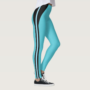 Schwarze Streifen auf Türkis Leggings