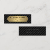 Schwarze Streifen aus Gold-Rahmen Mini Visitenkarte (Vorne/Hinten)