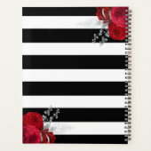 Schwarze Streifen aus rotem Silber, Floral, Monogr Planer (Rückseite)