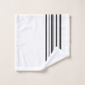 Schwarze Streifen Badhandtuch Set (Waschlappen)