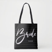 Schwarze Streifen Chic Bridge Tasche Weißes Print (Vorderseite)