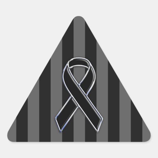 Schwarze Streifen Dreieckiger Aufkleber (Vorderseite)