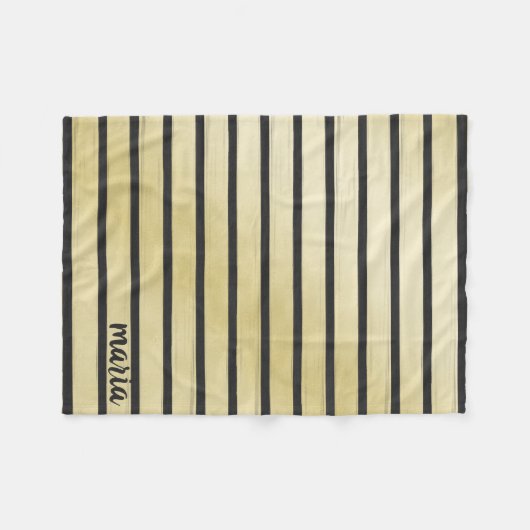 Schwarze Streifen Fleecedecke (Vorderseite (Horizontal))