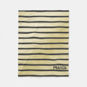 Schwarze Streifen Fleecedecke (Vorderseite)