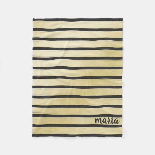Schwarze Streifen Fleecedecke (Vorderseite)