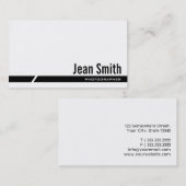 Schwarze Streifen-Fotograf-Visitenkarte Visitenkarte (Vorne/Hinten)
