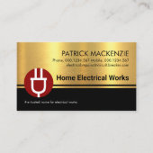 Schwarze Streifen Gold Textur Elektrische Visitenkarte (Vorderseite)