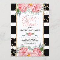 Schwarze Streifen Gold und rosa Brautparty