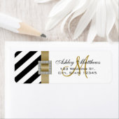 Schwarze Streifen, Goldband-Monogramm für Hochzeit (Insitu)