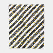 Schwarze Streifen, goldene Konfetti, nahtloses Mus Fleecedecke (Vorderseite)