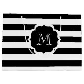Schwarze Streifen Große Geschenktüte (Rückseite)
