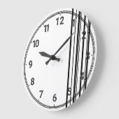 Schwarze Streifen Große Wanduhr (Winkel)