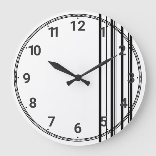 Schwarze Streifen Große Wanduhr (Vorderseite)
