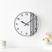 Schwarze Streifen Große Wanduhr (Zuhause)