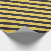 Schwarze Streifen Imitate drehen Weihnachten Geschenkpapier (Ecke)