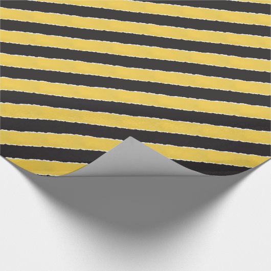 Schwarze Streifen Imitate drehen Weihnachten Geschenkpapier (Ecke)