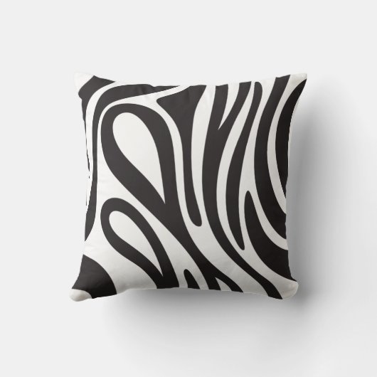 Schwarze Streifen Kissen (Rückseite)