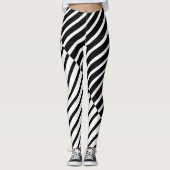Schwarze Streifen Leggings (Vorderseite)