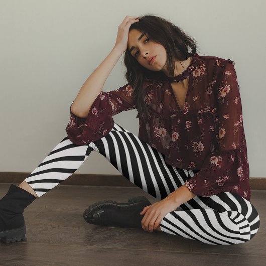 Schwarze Streifen Leggings