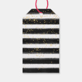 Schwarze Streifen mit goldenen Confetti und Kiefer Geschenkanhänger (Rückseite)