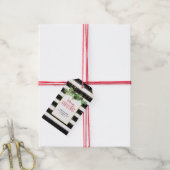 Schwarze Streifen mit goldenen Confetti und Kiefer Geschenkanhänger (Mit Garn)