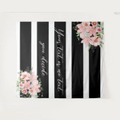 Schwarze Streifen mit Lilly Bouquet Design Wandteppich (Vorderseite (Horizontal))