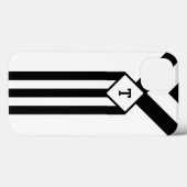 Schwarze Streifen mit Monogramm auf Weiß Case-Mate iPhone Hülle (Rückseite (Horizontal))