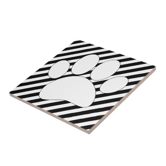 Schwarze Streifen mit weißer Farbe Fliese (Seite)