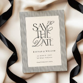Schwarze Streifen Old Money Hochzeit  Save The Date