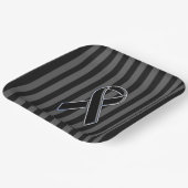 Schwarze Streifen Pappteller (Gewinkelt)