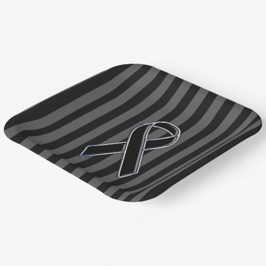 Schwarze Streifen Pappteller (Gewinkelt)