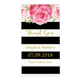 Schwarze Streifen Rosa Blumenschilder