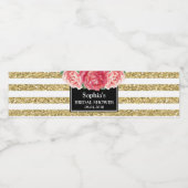 Schwarze Streifen Rosa Brautparty Wasserflaschenetikett (Einzelnes Label)