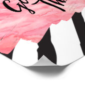 Schwarze Streifen rosa WasserfarbeSie Got Poster (Ecke)