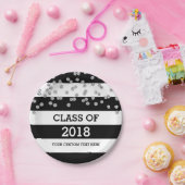 Schwarze Streifen-silberne Punkt-Klasse von Pappteller (Party)