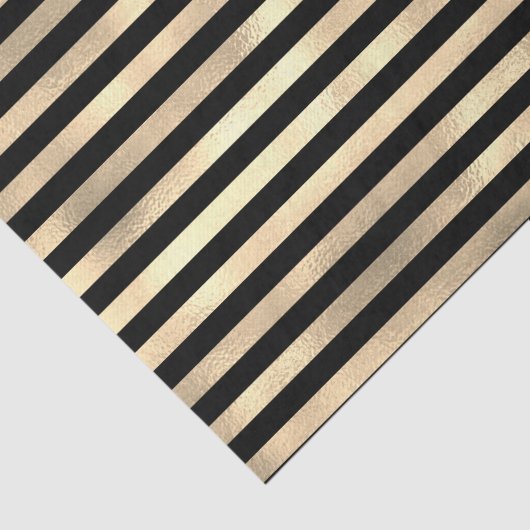 Schwarze Streifen Texturierte irisierende Gold Hin Seidenpapier (Ausschnitt)