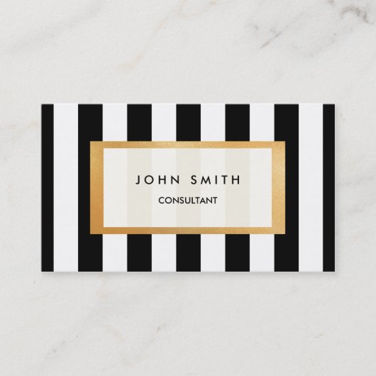 Schwarze Streifen u. Imitat-Golddoppelseitige Visitenkarte (Vorderseite)