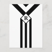 Schwarze Streifen und Chevronen mit Monogramm auf 