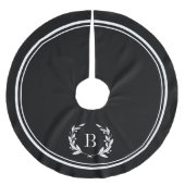Schwarze Streifen und Kleider-Monogram-Rock Polyester Weihnachtsbaumdecke (Vorderseite)