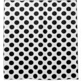 Schwarze Streifen und Kreise Duschvorhang (Vorderseite)