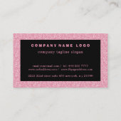 Schwarze Streifen und rosa Glitzer Visitenkarte (Rückseite)