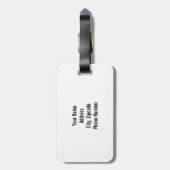 Schwarze Streifen und Weiß mit Initialen Gepäckanhänger (Rückseite vertikal)