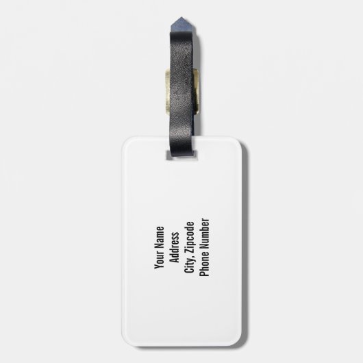 Schwarze Streifen und Weiß mit Initialen Gepäckanhänger (Rückseite vertikal)